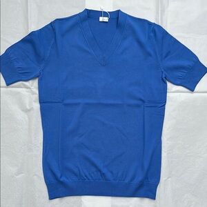 Men's Blue V-Neck Sweater